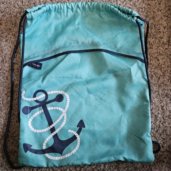 Nautical Anchor Thirty One Cinch Sac Drawstring Bag - Teal - Picture 1 of 1